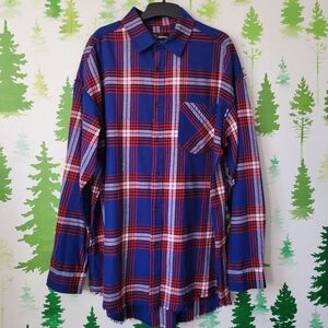 Original Use Distressed Plaid Flannel Shirt.